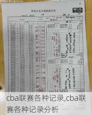 cba联赛各种记录,cba联赛各种记录分析