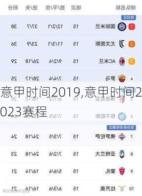 意甲时间2019,意甲时间2023赛程