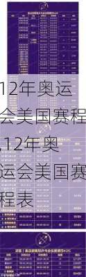 12年奥运会美国赛程,12年奥运会美国赛程表