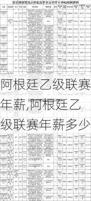 阿根廷乙级联赛年薪,阿根廷乙级联赛年薪多少