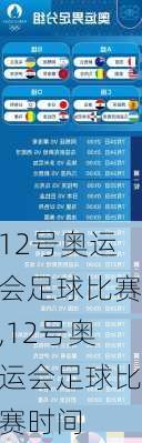 12号奥运会足球比赛,12号奥运会足球比赛时间