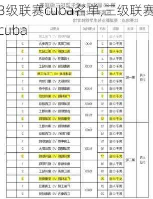 3级联赛cuba名单,三级联赛cuba