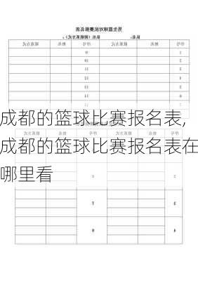 成都的篮球比赛报名表,成都的篮球比赛报名表在哪里看