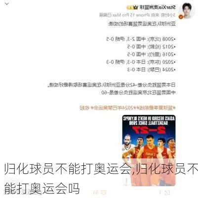 归化球员不能打奥运会,归化球员不能打奥运会吗