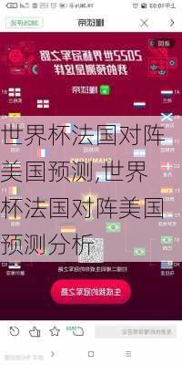 世界杯法国对阵美国预测,世界杯法国对阵美国预测分析