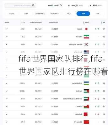 fifa世界国家队排行,fifa世界国家队排行榜在哪看