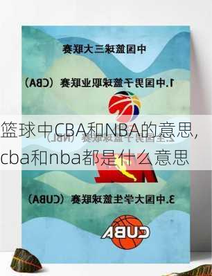 篮球中CBA和NBA的意思,cba和nba都是什么意思