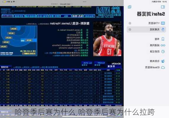 哈登季后赛为什么,哈登季后赛为什么拉跨