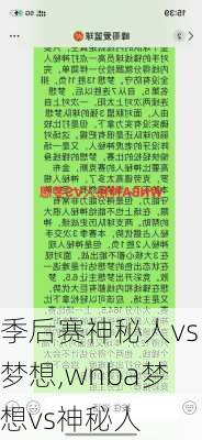 季后赛神秘人vs梦想,wnba梦想vs神秘人