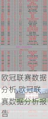 欧冠联赛数据分析,欧冠联赛数据分析报告