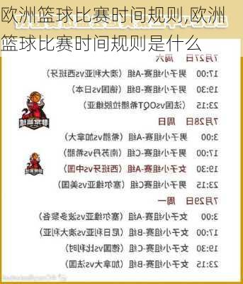 欧洲篮球比赛时间规则,欧洲篮球比赛时间规则是什么