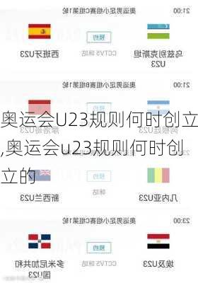 奥运会U23规则何时创立,奥运会u23规则何时创立的