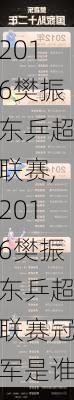 2016樊振东乒超联赛,2016樊振东乒超联赛冠军是谁