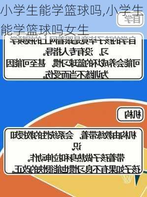 小学生能学篮球吗,小学生能学篮球吗女生