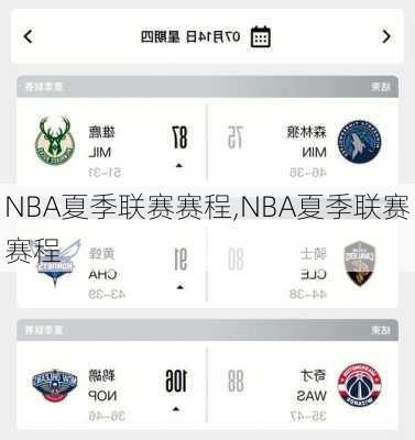 NBA夏季联赛赛程,NBA夏季联赛赛程