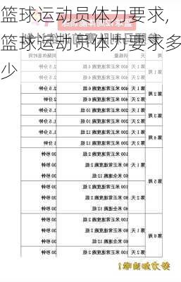 篮球运动员体力要求,篮球运动员体力要求多少