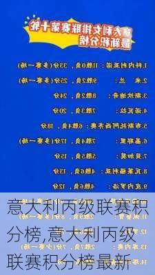 意大利丙级联赛积分榜,意大利丙级联赛积分榜最新