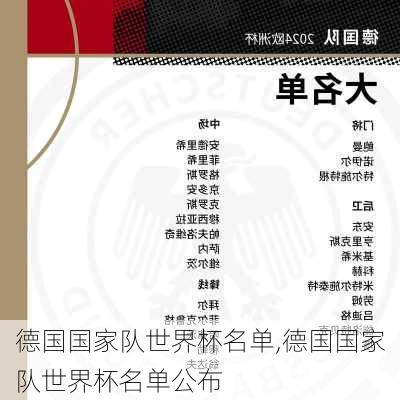 德国国家队世界杯名单,德国国家队世界杯名单公布