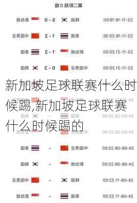 新加坡足球联赛什么时候踢,新加坡足球联赛什么时候踢的